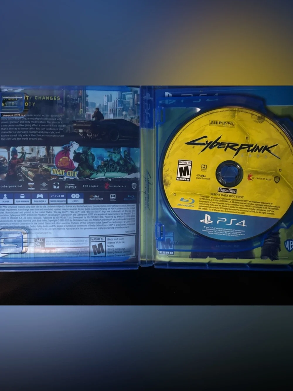 Sony PS4 Cyberpunk 2077 - Yellow & Blue Cover